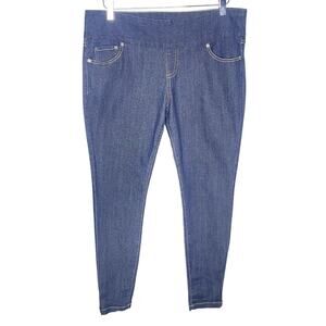 Hue Dark Denim Pull on Stretch Five Pocket Jeggings Size Large